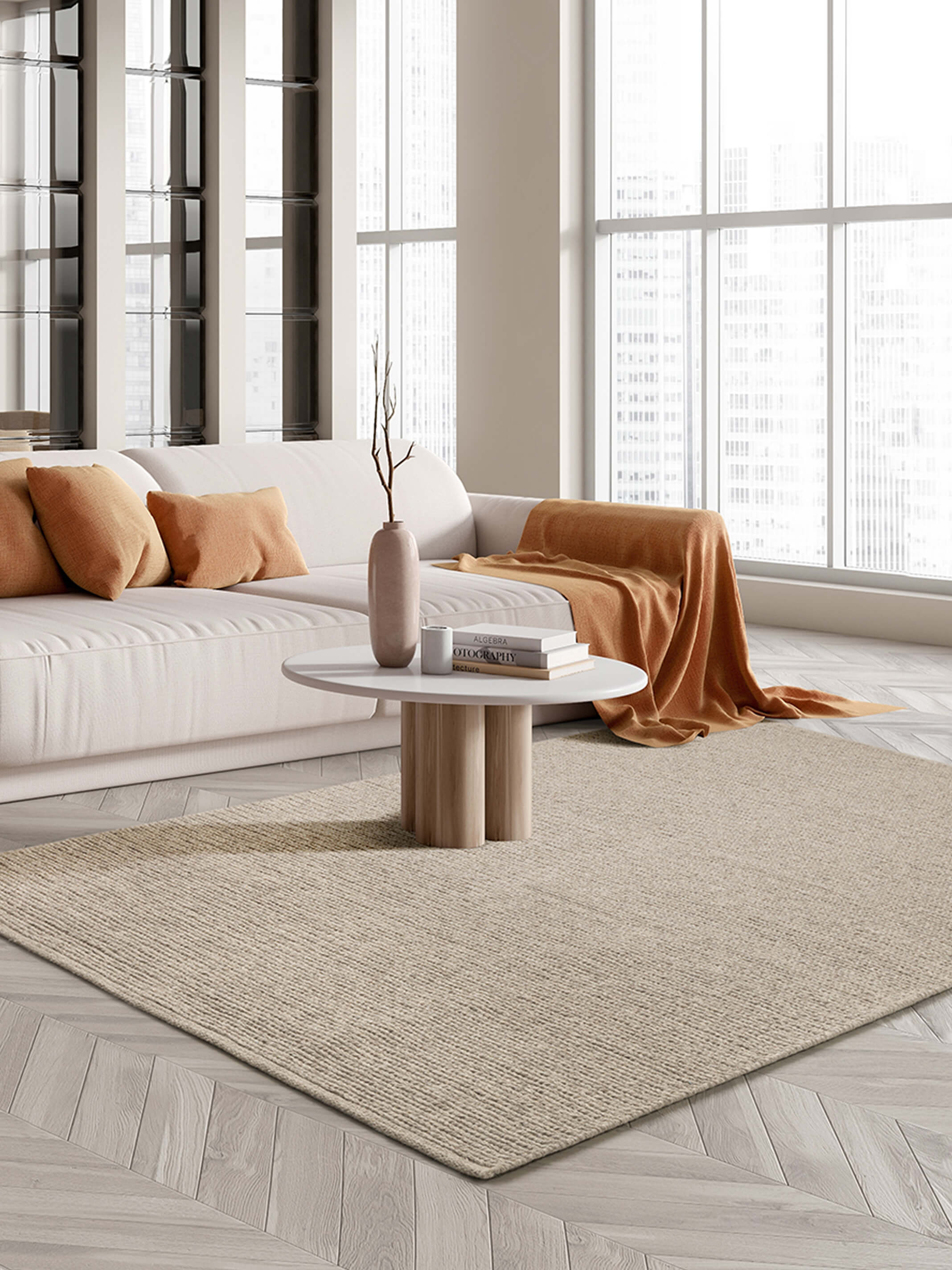 Premium Wool handgewebter Wollteppich