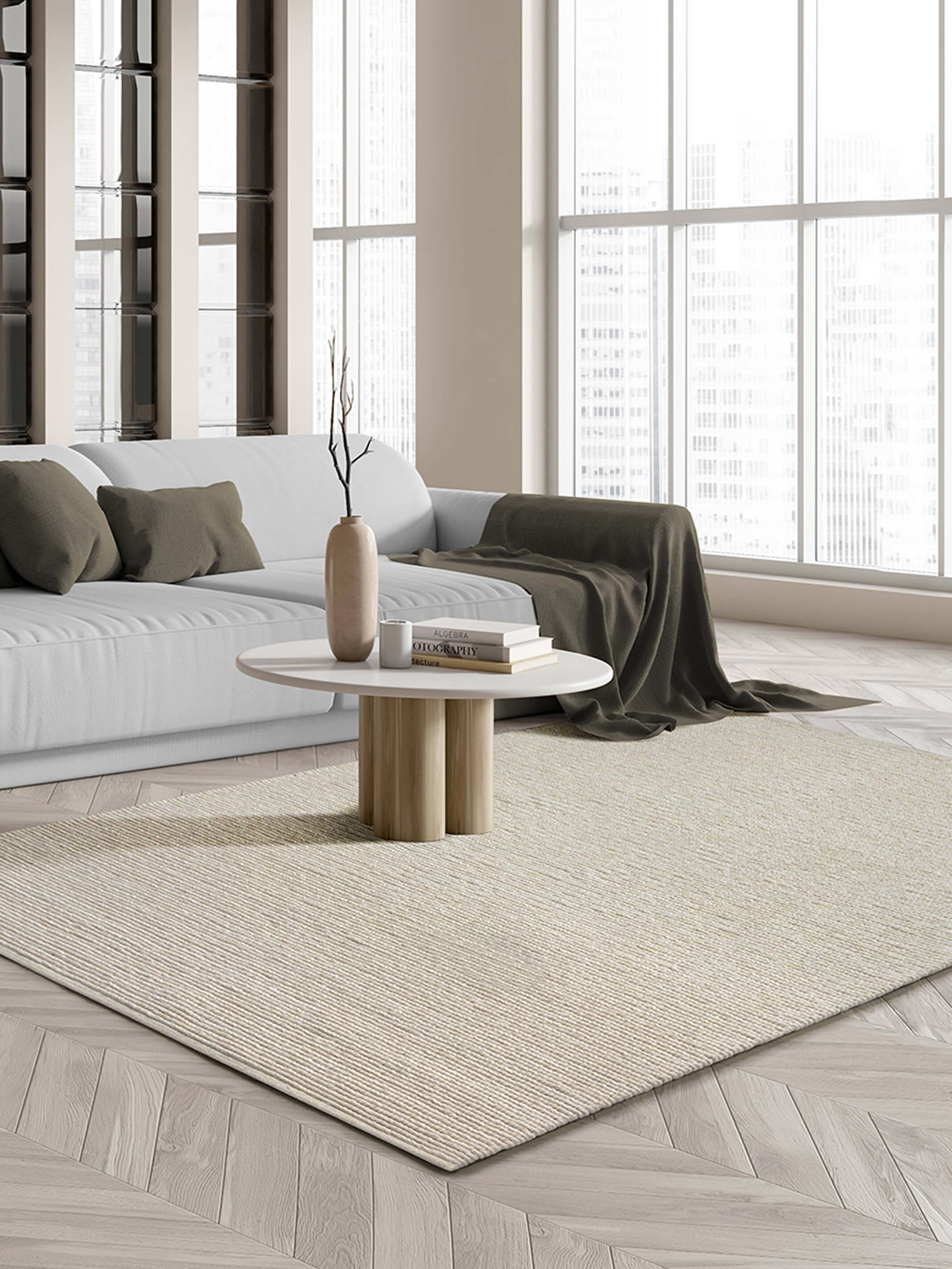 Premium Wool handgewebter Wollteppich