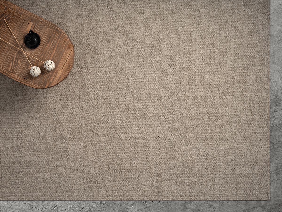 Boho Natur handgewebter Wollteppich
