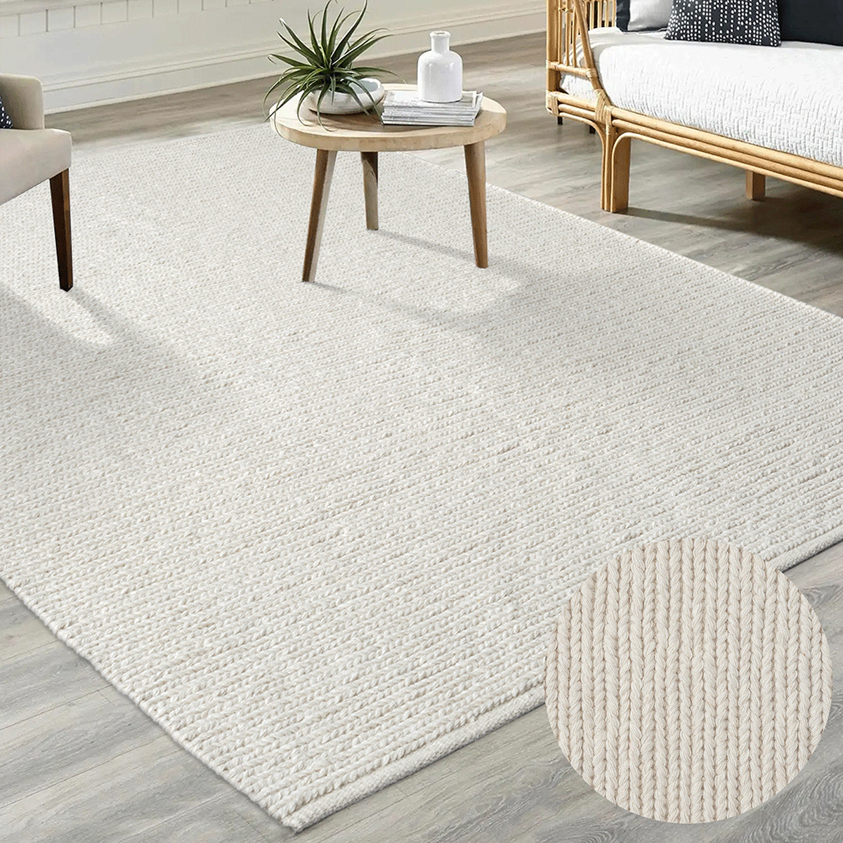 Premium Wool handgewebter Wollteppich
